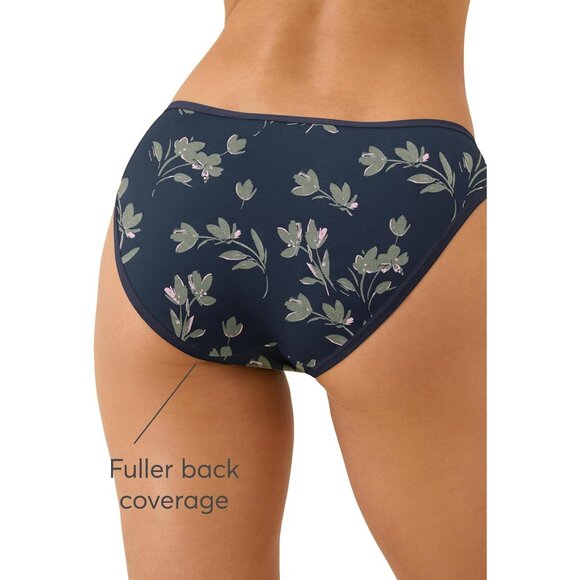 Women's Organic Cotton Bikini Underwear 2 Pack High Cut Leg Comfort - Picture 2 of 5